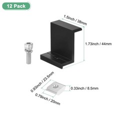 12pcs Solar Panel Mounting 40mm Z Clip Aluminum End Clamp for RVs Black