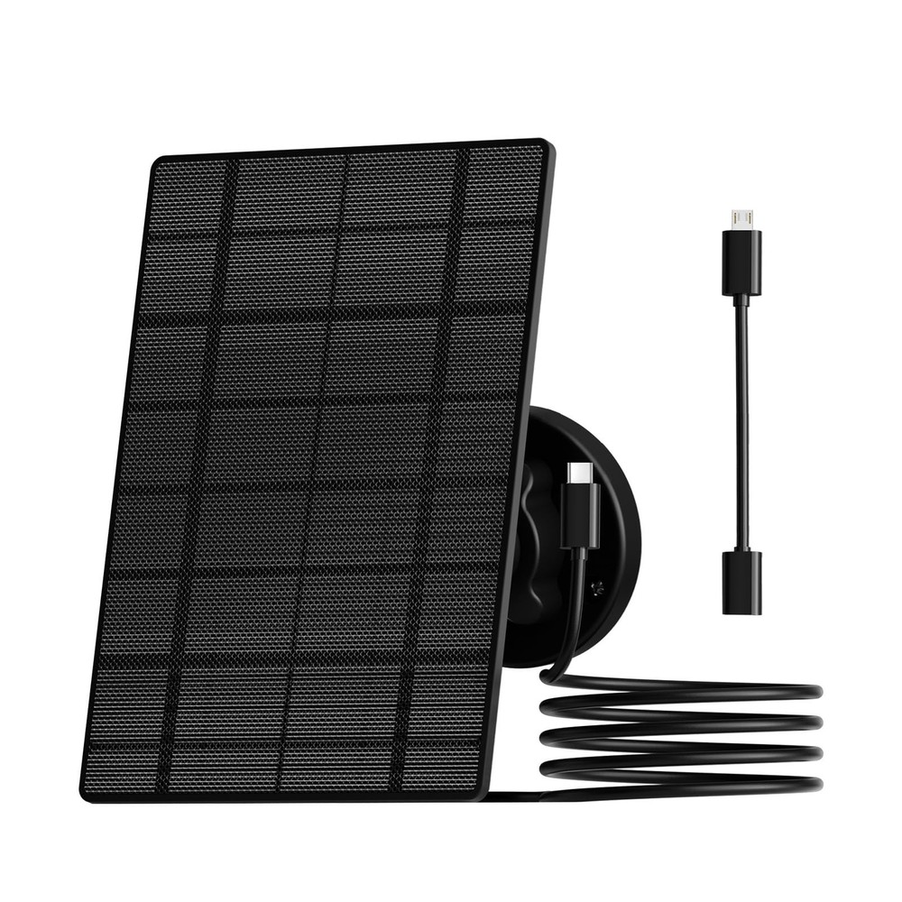 Solar Panel 3W for Zumimall Outdoor Camera X2/X1/F5 – 10Ft Type C Charging Cable