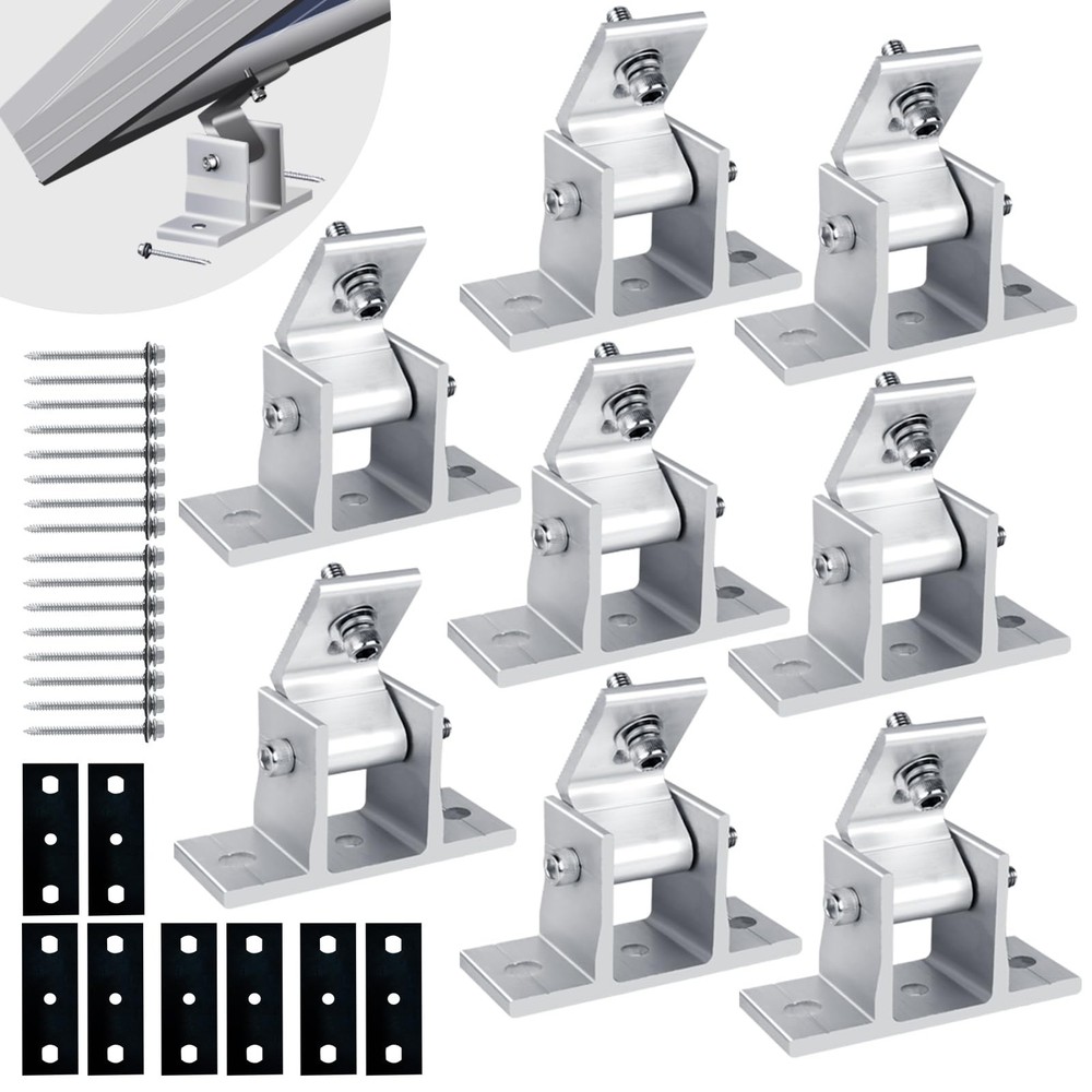 Solar Panel Mounting Brackets, 8PCS Adjustable RV Solar Panel Mount, Tilt Ang…