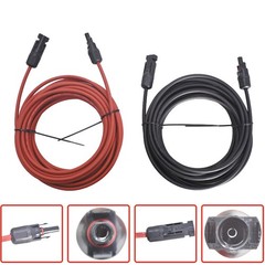 1Pair Black + Red 30ft 12AWG Solar Panel Extension Cable Wire Connector New