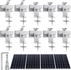 Solar Panel Mounting Brackets Kit 10Pcs Solar Roof Mount Kit for 1-4 Pieces, …