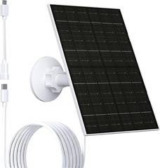 Solar Panel for Security Camera, 6W Micro USB & USB-C Solar Charger Compatibl…