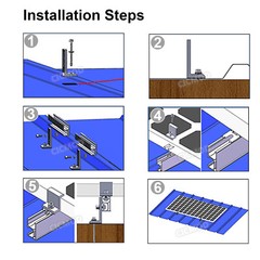 Solar Panel End Mid Clamp Mounting Bracket Aluminum Rail System for 1-4x Panels