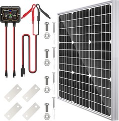 30W 12V Solar Battery Charger Kit with 10A MPPT Controller and Adjustable Mount