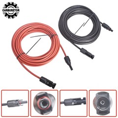 4mm²/12AWG 20FT Black+Red Solar Panel Extension Cable Wire Connector 1 Pair