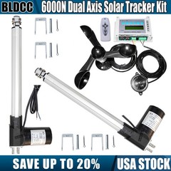 LCD Dual Axis Solar Tracker-2PCS 16″ 12V 6000N Linear Actuator Anemometer System