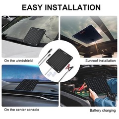 ECO-WORTHY 10W Solar Car Battery Charger Maintainer 12V Waterproof 10W, Black