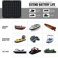 ECO-WORTHY 10W Solar Car Battery Charger Maintainer 12V Waterproof 10W, Black