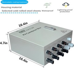 Hardcover Solar Combiner Box with 4 Strings, 80 A Circuit Breakers. Off-Grid Sol