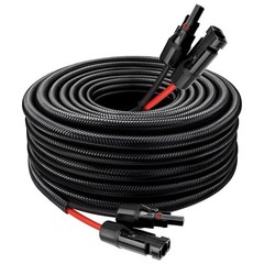 20FT 10AWG Solar Panel Extension Cable – Waterproof Connectors, PV Wire for RV,