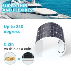 2PCS 300W Flexible Solar Panel 18V Mono Home RV Rooftop Camping Off-Grid Power