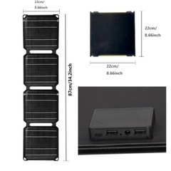 40W USB Solar Panel Folding Power Bank Outdoor Camping Hiking Phone Charger Kit