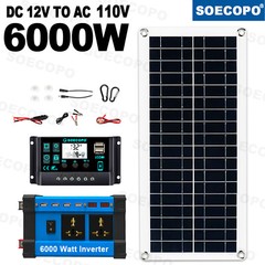 6000W Complete Solar Panel Kit Solar Power Generator 100A Home 220V/110V Syste