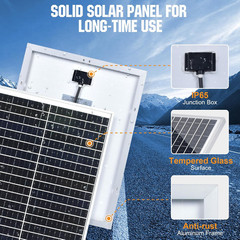 Solar Panel Kit 25W 12V Solar Battery Charger Trickle Maintainer, 25W Solar Pane