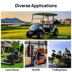 48V 50Ah LiFePO4 Lithium Battery Deep Cycle with Monitor for Golf cart Home RV