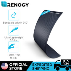 Renogy Black Division 100W Lightweight Monocrystalline Solar Panel Semi-Flexible