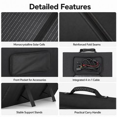 300W Portable Folding Solar Panel 36V 4-in-1 charging cable for Home RV Camping