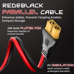 20FT 10AWG XT60 Solar Charging Cable, Solar Panel Connector to XT60 Extension…