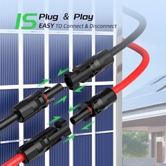 30FT 10AWG Solar Panel Extension Cable, 6mm² Solar Extension Cable Wire with …