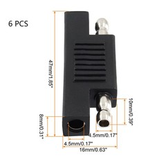 6 Pack SAE Polarity Reverse Adapter Connector, SAE Quick Disconnect Plug Adapter