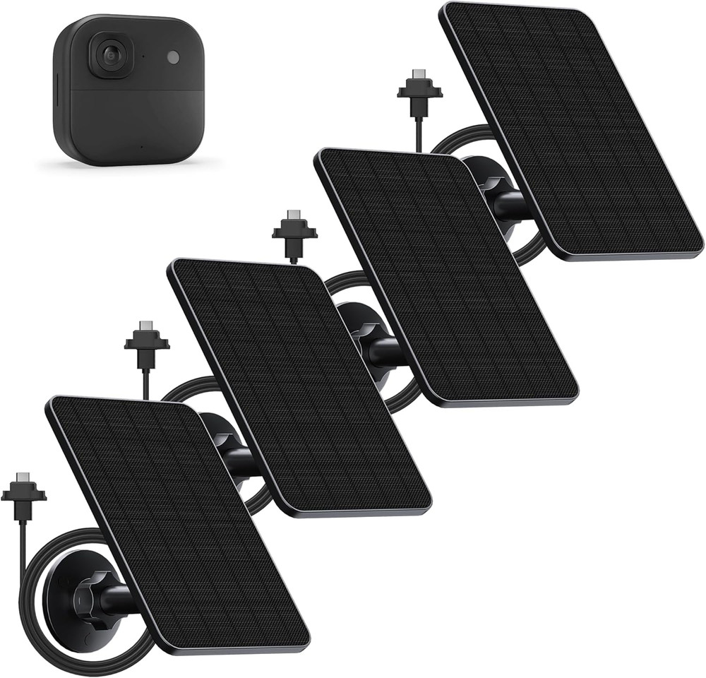 4 Pack Solar Panel for Blink Camera 2K+/4, 4W Solar Panel Charger Compatible wit