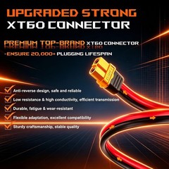25FT XT60 Adapter Solar Charging Cable, 12AWG Extension Wire for Solar Power