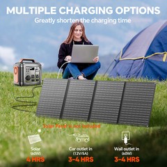 Power Bank 300W Portable Power Station with 60w Solar Panel for Camping 80000mAh