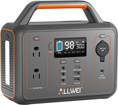 Portable Power Station 300W 280Wh Solar Generator W/ 110V Pure Sine Wave AC