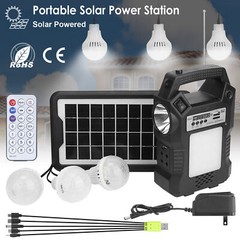 2 Packs Solar Panel Kit Power Generator Portable Battery Pack Power Station FM