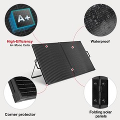 100W 12V Portable Solar Panels Suitcase with Waterproof 10A Charge Controller…