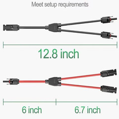 Solar Panel Y Branch Parallel Connectors Adapter Cable Wire Connection Extension