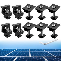 10 PCS Solar Panels Brackets 30mm/35mm, Aluminium 6 x T-Shaped Mid Clamps + 4…