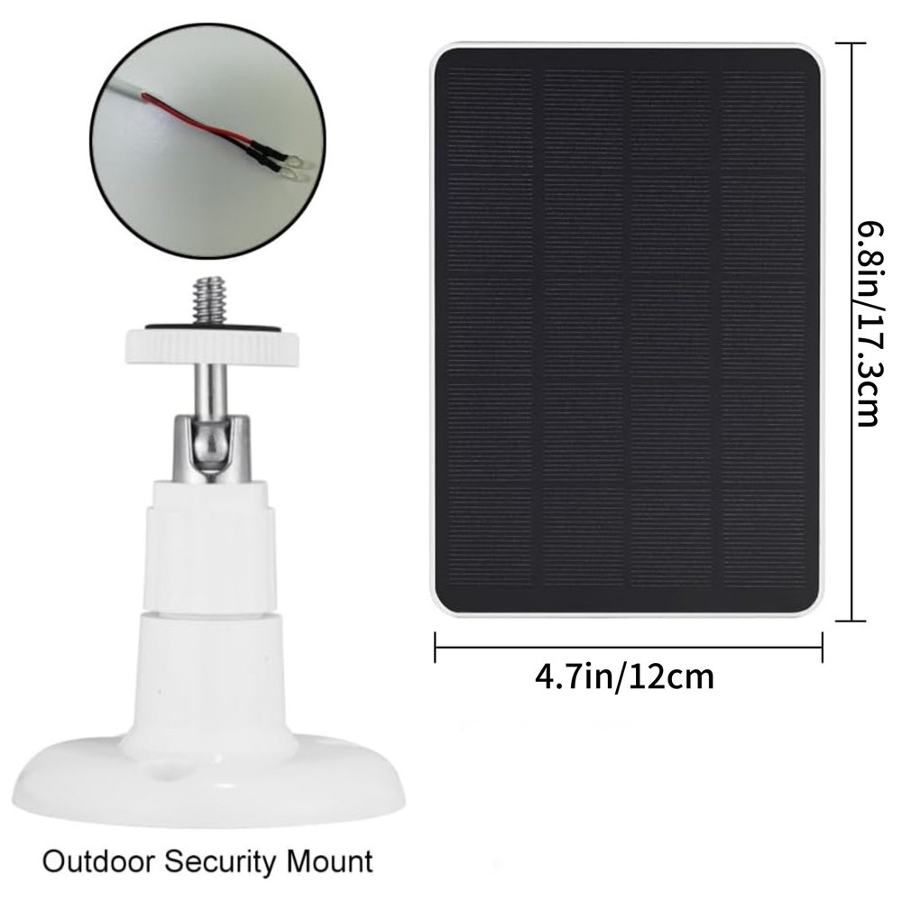 Solar Power Panel 4W for Ring Battery Video Doorbell with 360 Degree Bracket