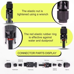 36 Pcs Solar Connectors Set – IP67 Waterproof Male & Female, 1000V/30A, 18 Pairs