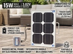15W Portable Solar Panel ET-M50615 | 3V 5A High Current | Metal Frame Handle DIY