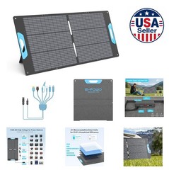Portable Solar Panel 110W Foldable USB-C QC3.0 7-in-1 Adapter for Camping RV