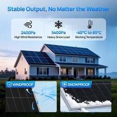 ECOWORTHY 200 watt Solar Panel NType, 2PCS 100 Watt 18V Monocrystalline