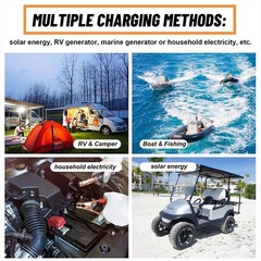 100Ah 12V LiFePO4 Lithium Backup Battery 1280Wh Built-in BMS For solar golf cart