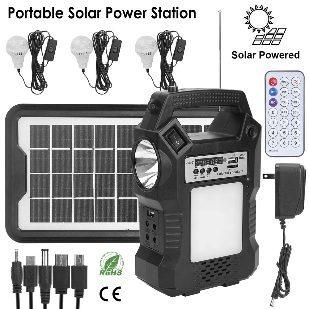 Portable Solar Power Station Generator Rechargeable Backup Emergency Power Bank