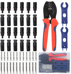 Kit Crimpadora Solar MC4 para Panel Solar Cable PV con 12 Pares Conectores