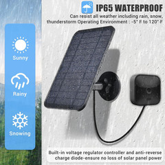 Solar Panel for Blink Camera, Solar Panel Compatible with Blink Outdoor (3rd Gen