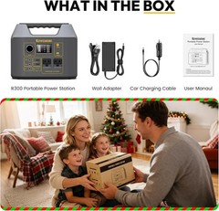 Portable Power Station,300W Solar Generator 110V 296Wh Power Bank Two Pure Sine