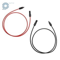 10 AWG Solar Panel Extension Cable Wire Connector 1 Pair 5ft Black + Red
