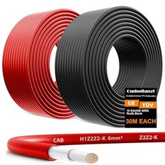 Oududianzi 100FT Solar Panel Wire 10AWG Tinned Copper PV Cable