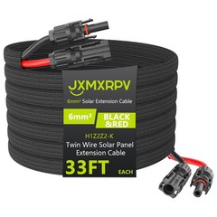 33Ft 10AWG Solar Cable Extension with Protection Cover, Solar Wire with