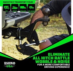 Rhino USA Hitch Tightener Anti-Rattle Clamp – for 2in Hitches | Heavy Duty Steel