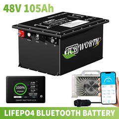 48V 105Ah Golf Cart Lithium LiFePO4 Battery 10Year Life+20A Charger f/ EZGO Club