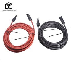 20ft Black+Red Solar Panel Extension Cable Wire Connector 1 Pair 4mm²/12AWG New