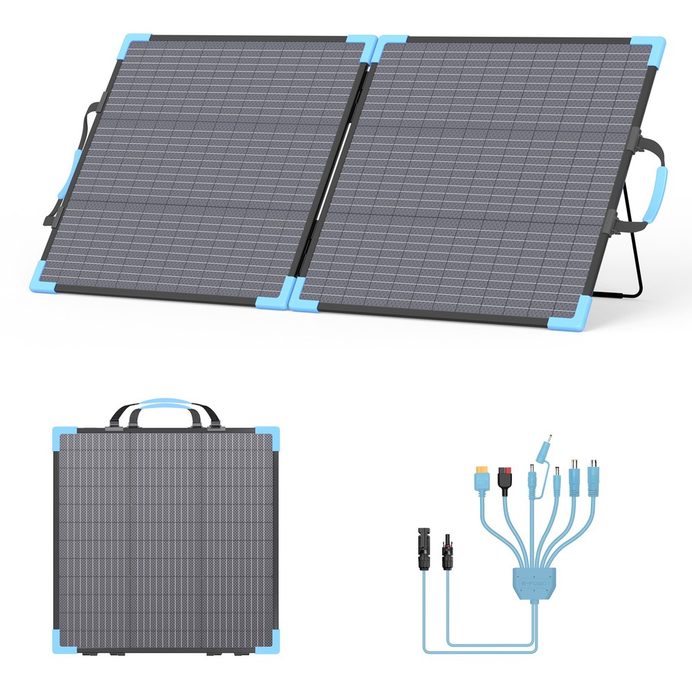E-POWO Bifacial 110W Watt Solar Panel Portable Foldable for Power Station