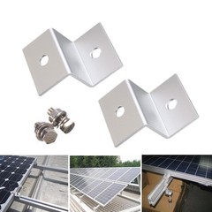 4Pcs Solar Panel Support Stand Aluminum Reusable Silver Cooling Design